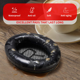 Installation-ready Krone Kalpasmos earpad with leather texture close-up