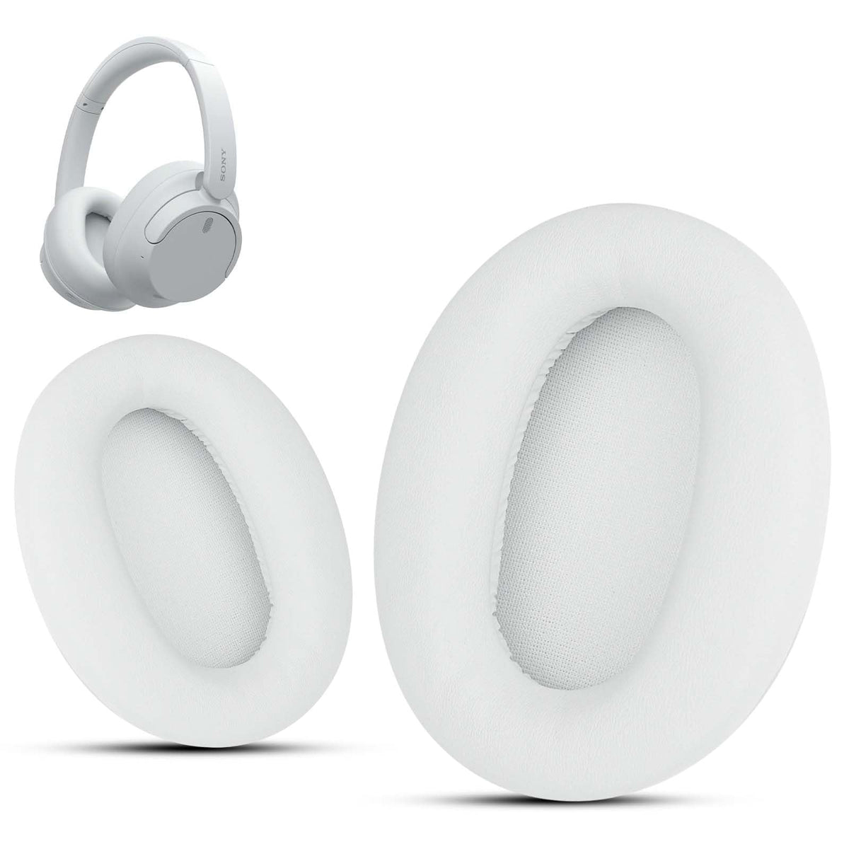 Krone Kalpasmos front view of white replacement earpads showing fit and finish benefits