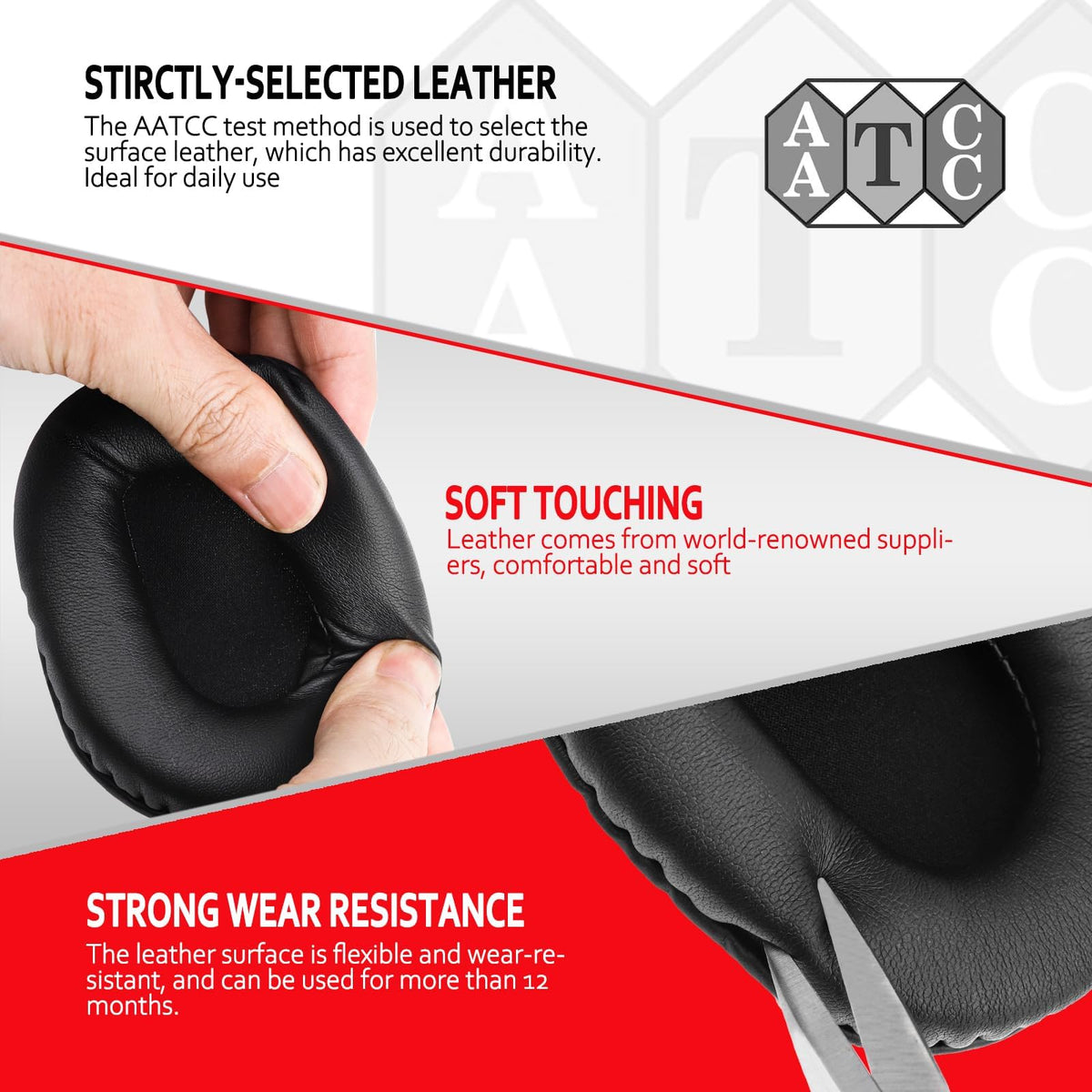 Krone Kalpasmos leather detail close-up highlights anti-scratch durable finish