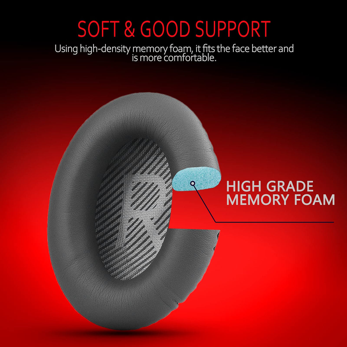 Krone Kalpasmos memory foam core contours for a snug seal.