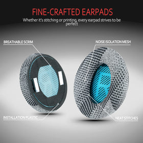 Krone Kalpasmos memory foam ear pad close-up highlighting noise isolation.