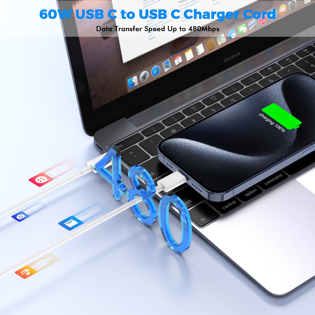 Kruidvat 10ft cable full length showing flexible reach that lets you charge away from outlets