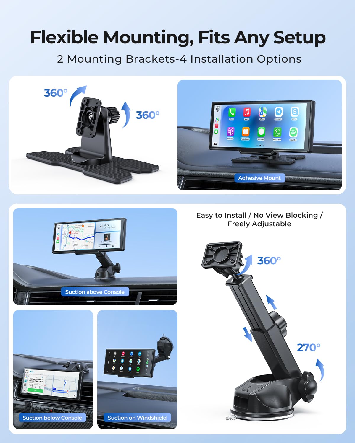 Krunia 9-26-inch wireless CarPlay supports seamless use