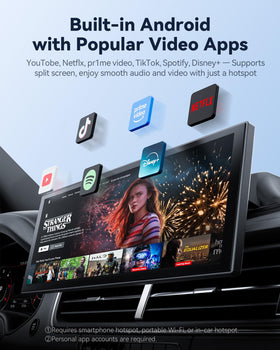 Krunia carplay screen wireless Android Auto enables hands-free control and real-time maps.