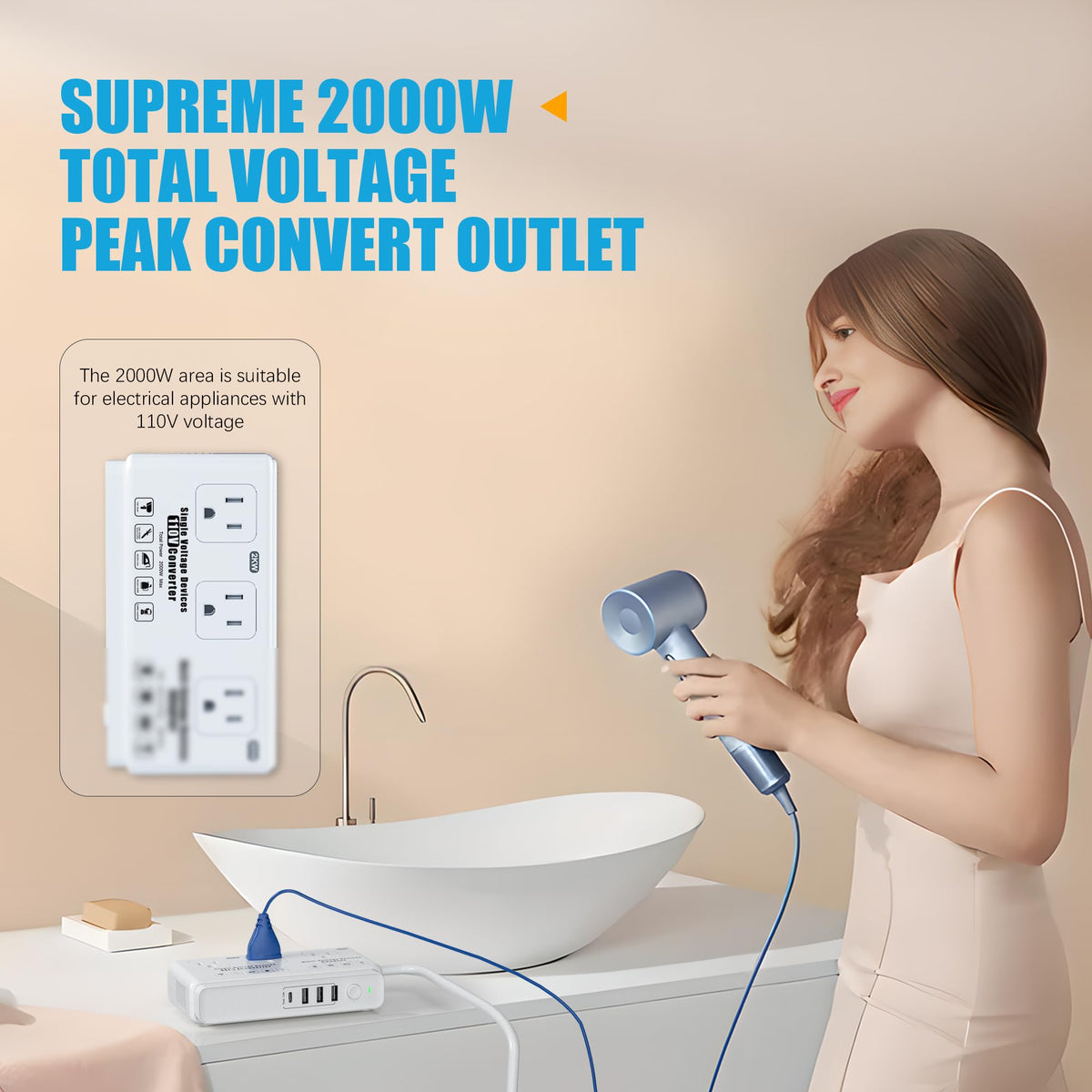 Kruuue closeup of plug selector and safety label offering clear usage guidance