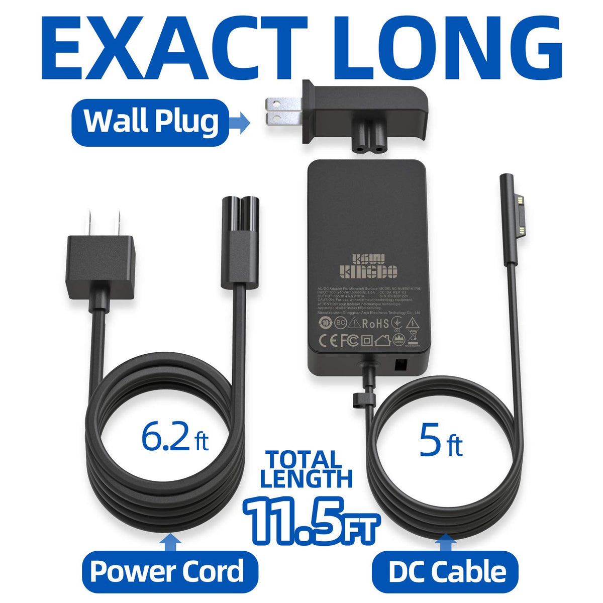 KSW KINGDO 65W charger packaging box and included components