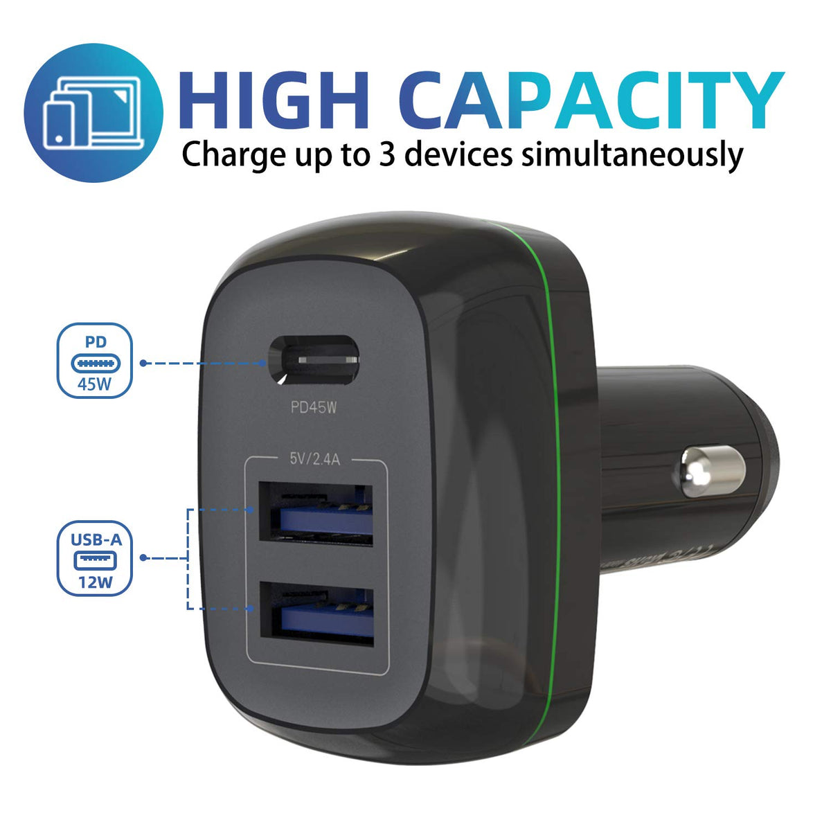 KSW KINGDO dual USB-A ports support simultaneous device charging