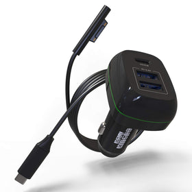 KSW KINGDO Surface Pro charger ports close-up showing three ports