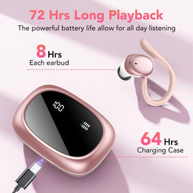 KT1 charging case digital display showing battery status for planning