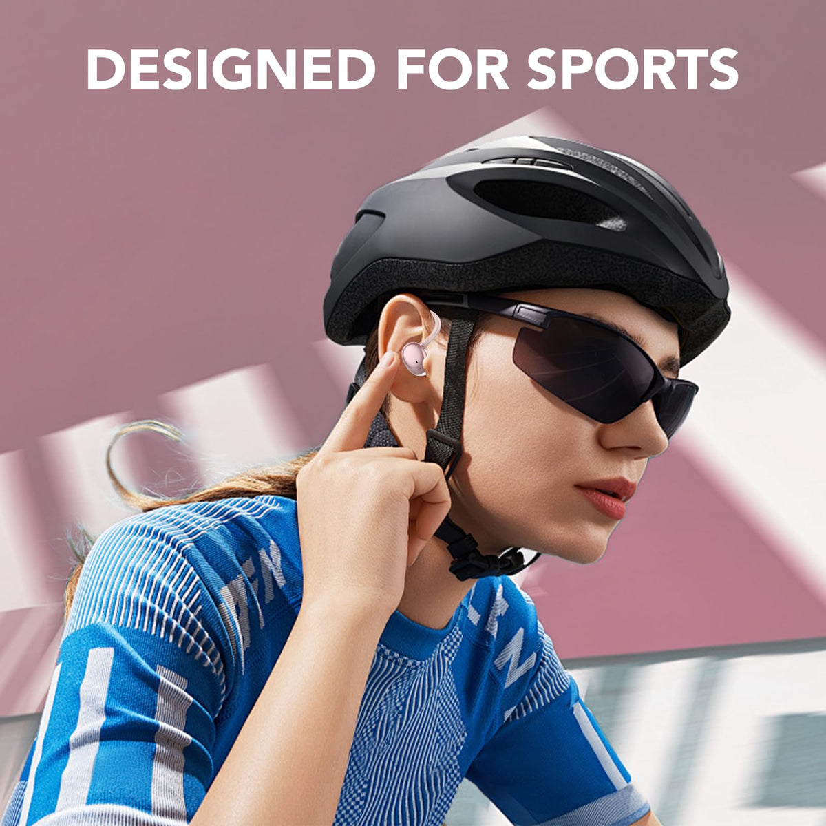 KT1 earbuds beside smartphone showing compact scale and portability