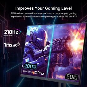 KTC 210Hz overclocked display close-up illustrating ultra-smooth motion during fast gaming.