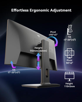KTC 24.5-inch monitor VESA mount ready for wall or arm mounting options.