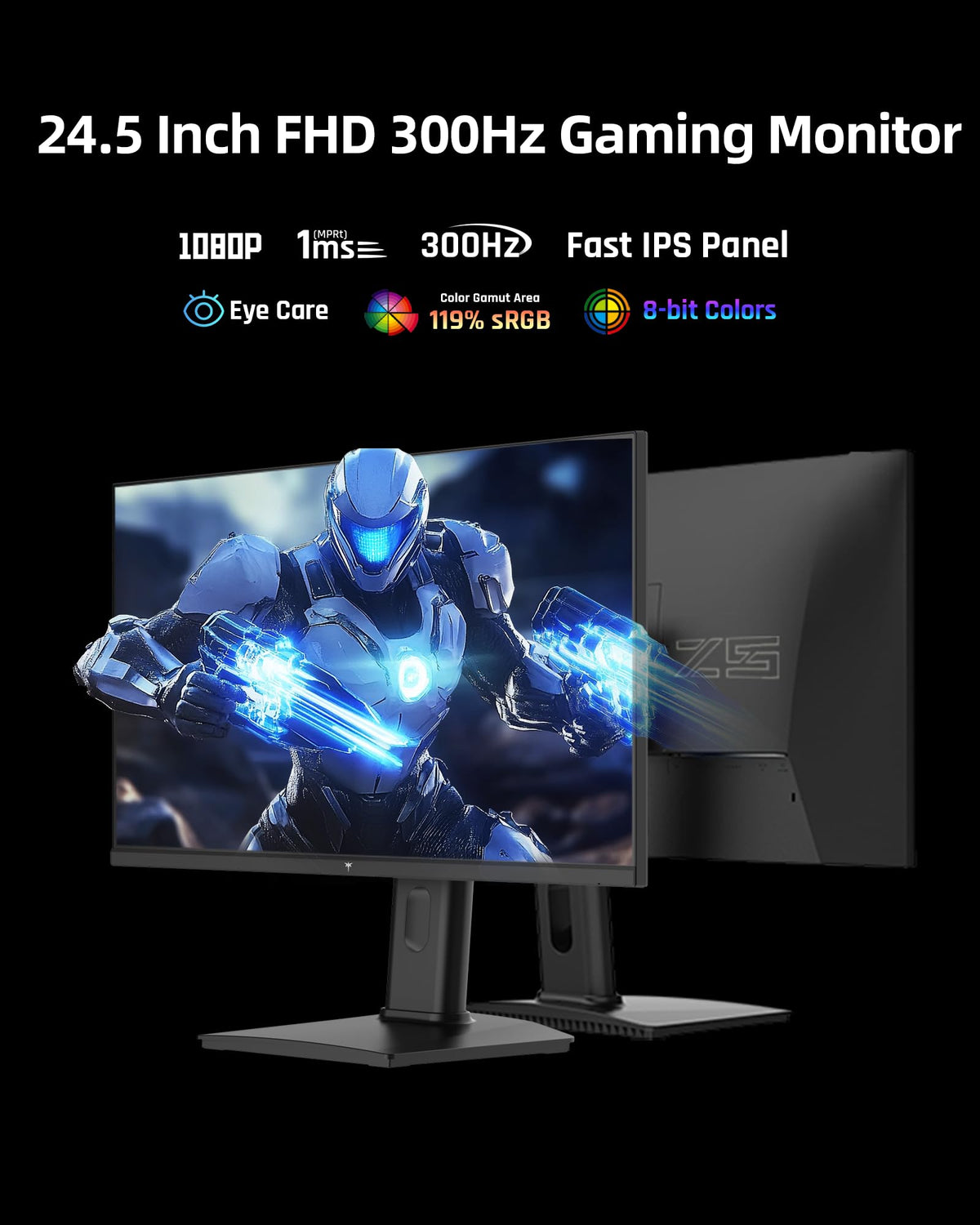 KTC 24.5-inch monitor display ports close-up highlighting DP1.4 and HDMI inputs.