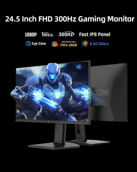 KTC 24.5-inch monitor display ports close-up highlighting DP1.4 and HDMI inputs.