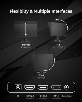 KTC 24.5-inch monitor VESA mount option for flexible placement.