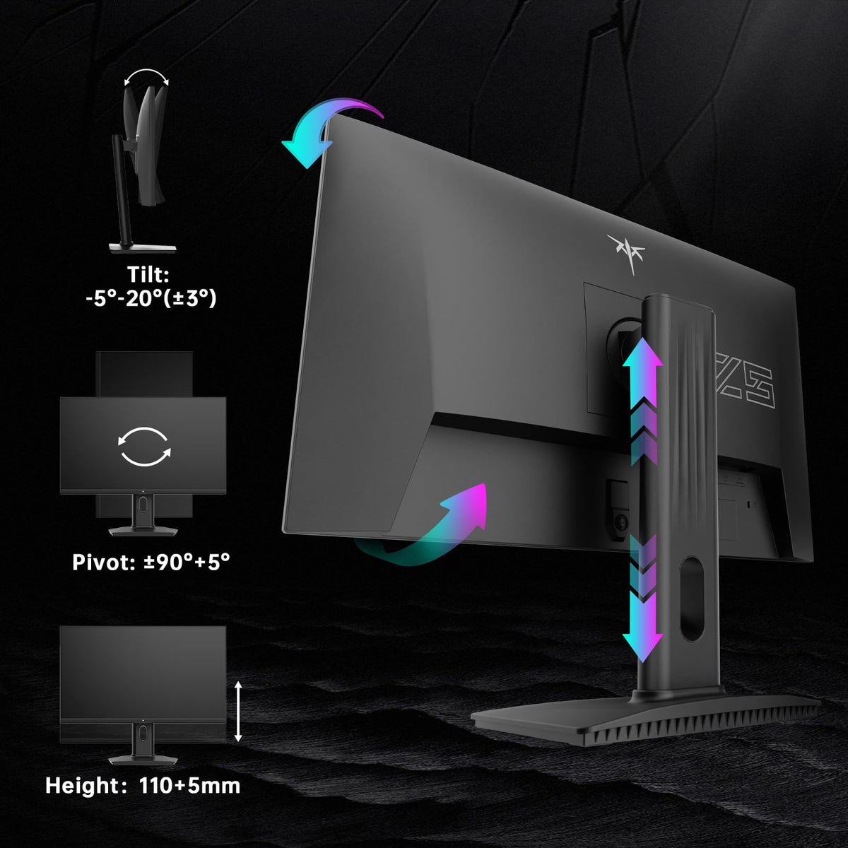 KTC 24.5-inch monitor ports showing HDMI and DisplayPort connectivity