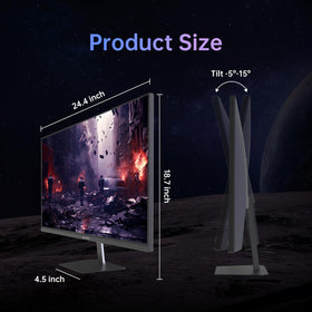 KTC 24.5-inch IPS color accuracy with wide gamut for vibrant visuals.