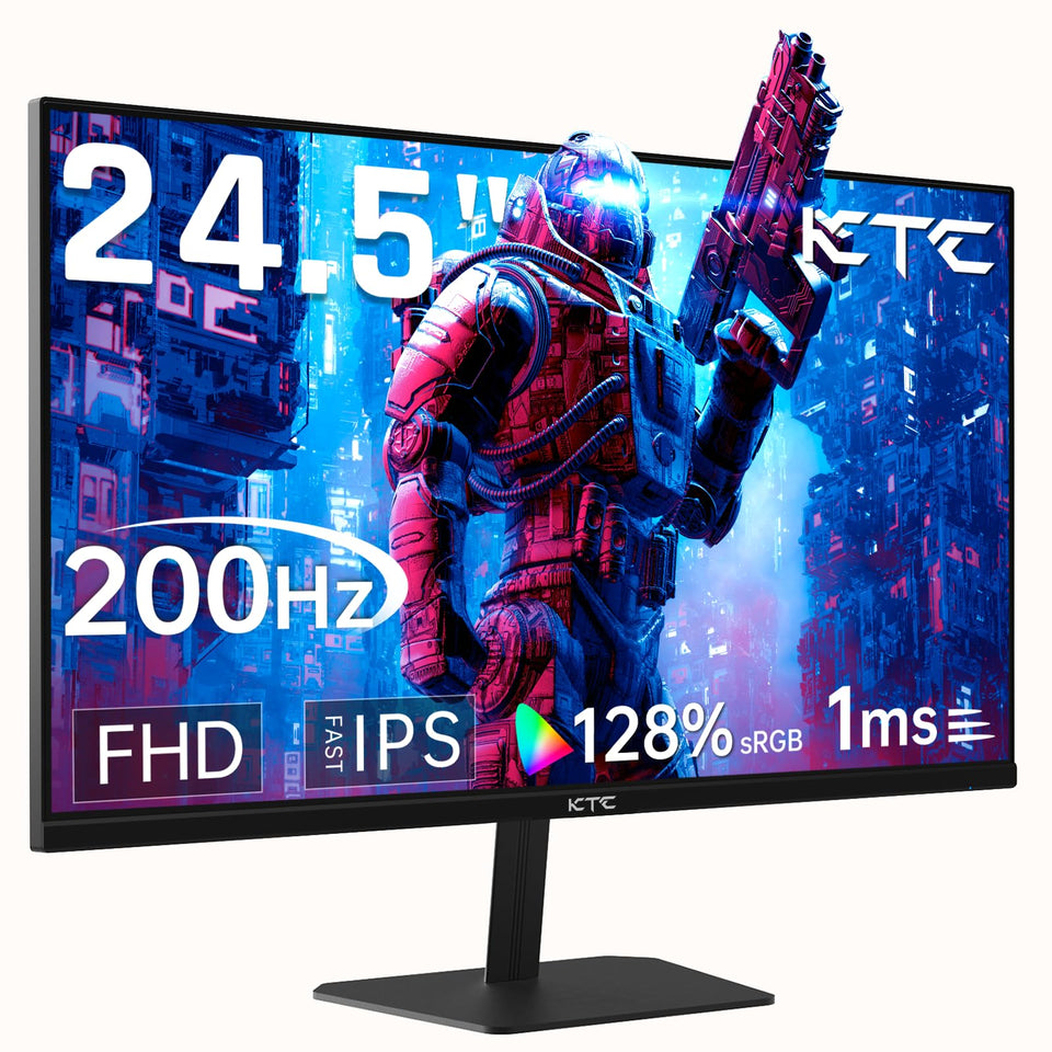 KTC 24.5-inch gaming monitor front view for immersive 1080p play.
