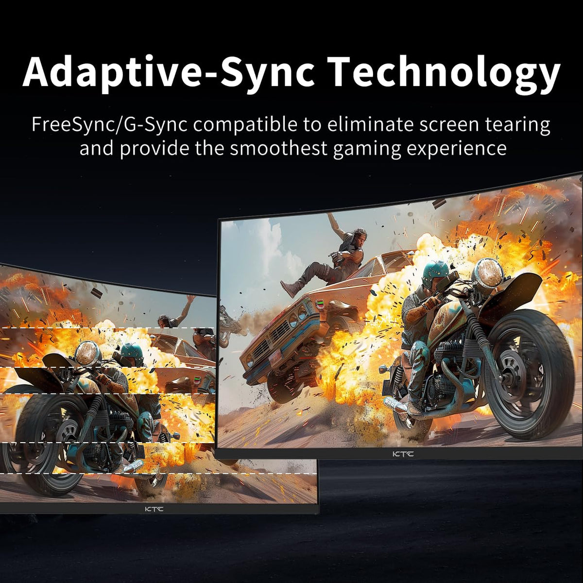 KTC monitor with Freesync and G-Sync reduces tearing in fast-paced games