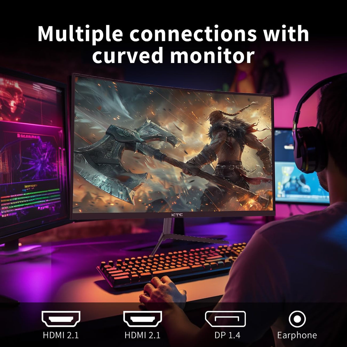 KTC immersive curved display highlights rich color and wide viewing angles