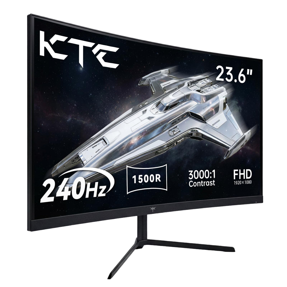 KTC 24-inch curved monitor shows immersive 240Hz action for gaming