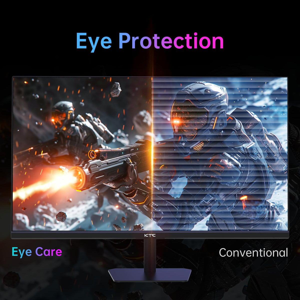 KTC 24in flicker-free panel delivering higher contrast in dark scenes.
