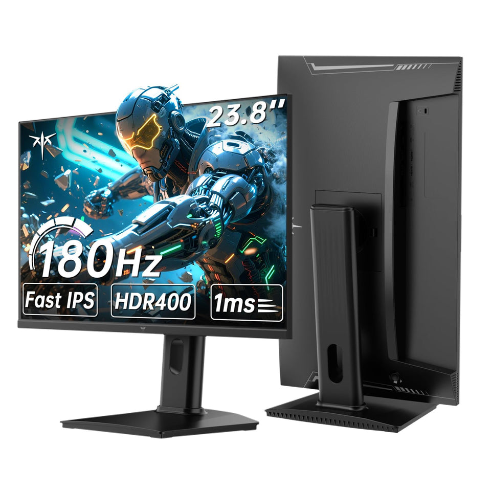 KTC 24-inch gaming monitor front view shows crisp QHD visuals up to 180Hz for smooth gameplay