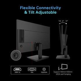KTC 24-inch VESA compatible with tilt adjustment for ergonomic viewing.