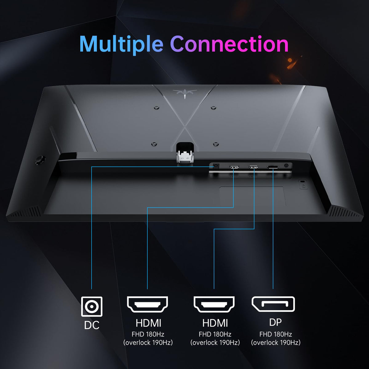 KTC 24in VESA mount-ready design for flexible setup.