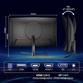 KTC 24-inch curved monitor HDR support enhancing color and contrast