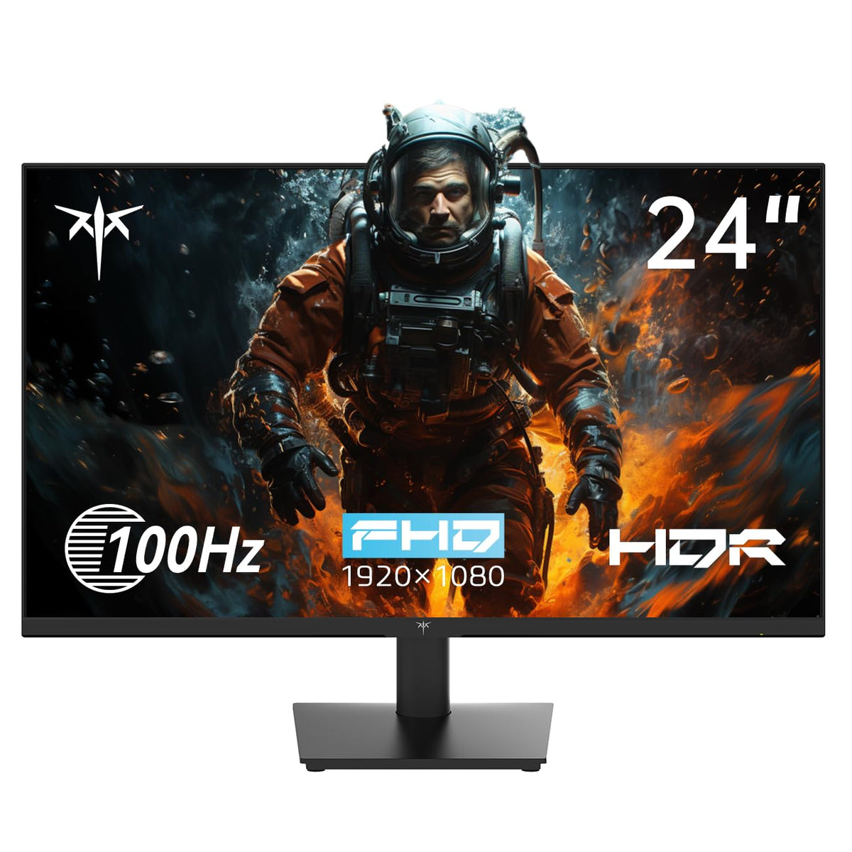 KTC 24-inch monitor front view with slim bezels for immersive work and play.