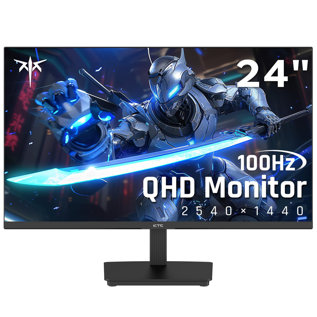 KTC 24-inch monitor front view showing slim bezel for immersive work and gaming