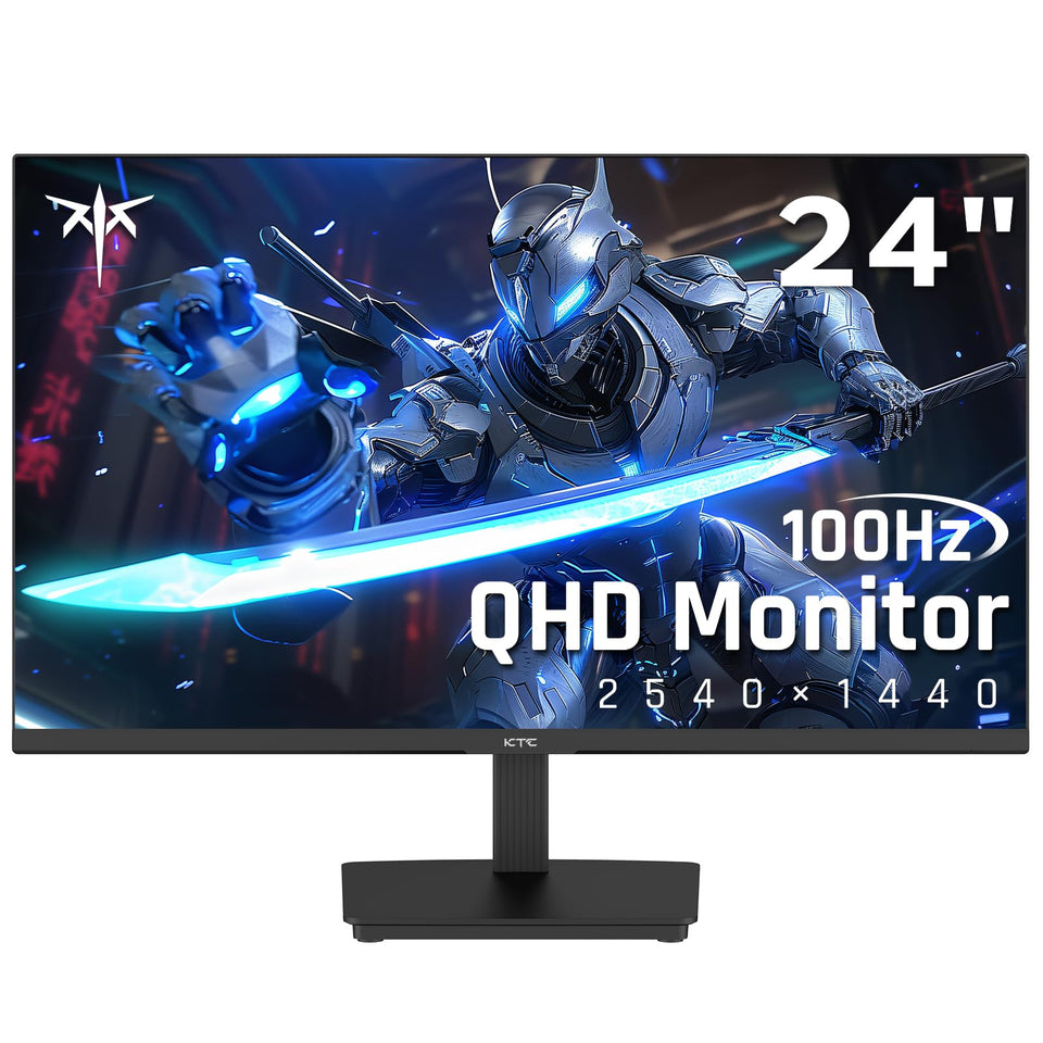KTC 24-inch monitor front view showing slim bezel for immersive work and gaming
