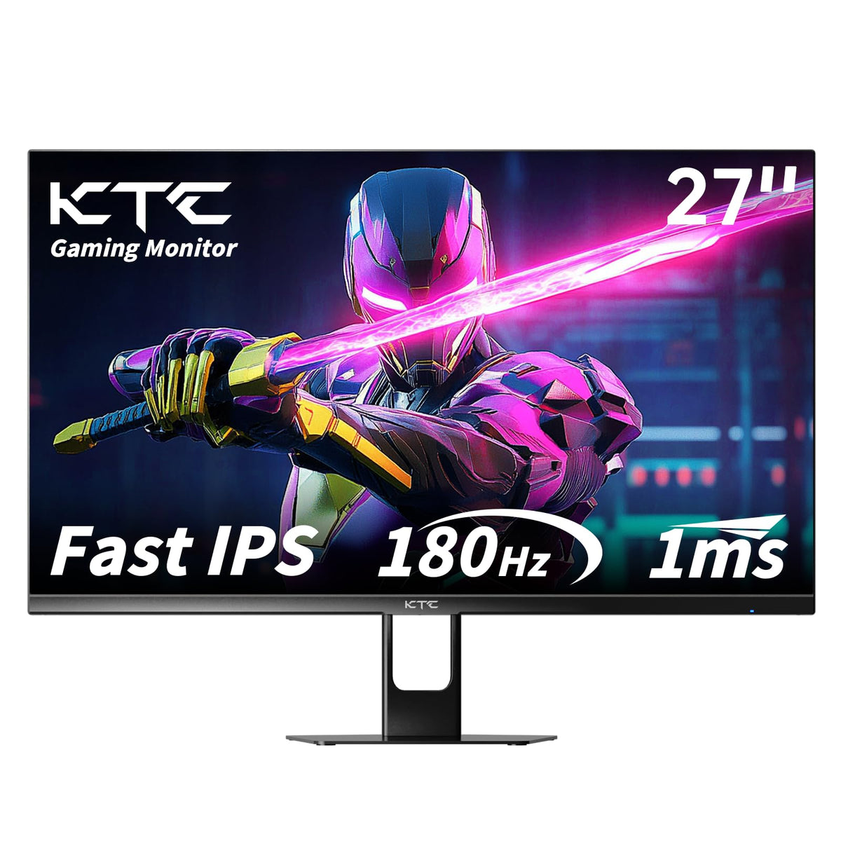 KTC 27-inch gaming monitor front view showing frameless design for immersive gaming.