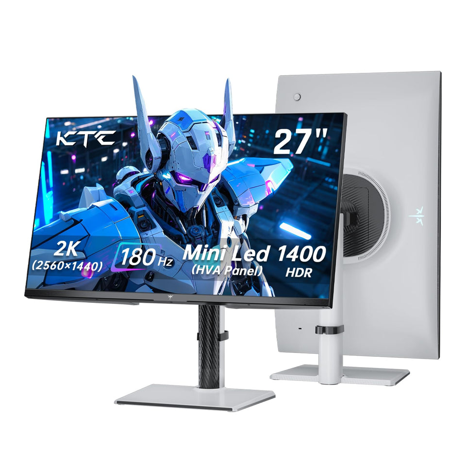 KTC 27-inch mini-LED monitor front view for immersive gaming visuals.