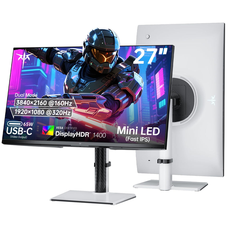 KTC 27-inch dual-mode monitor shows 4K at 160Hz for sharp, detailed gaming visuals