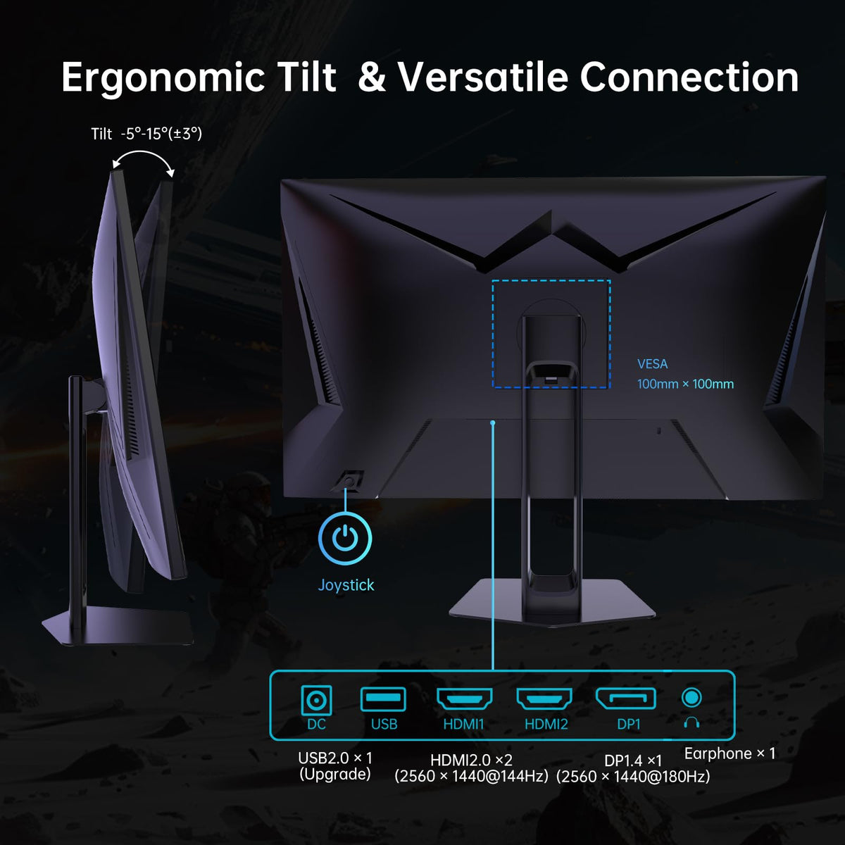 KTC 27-inch monitor 180Hz GTG 1ms for smooth gameplay.