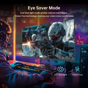 KTC 27-inch monitor eye care mode reduces blue light.