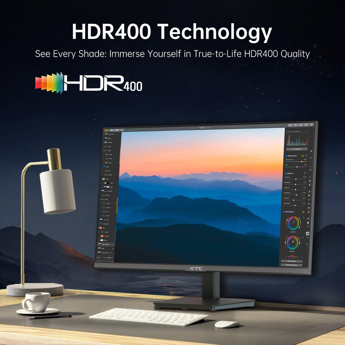 KTC 27-inch 4K IPS monitor anti-blue light feature for eye comfort