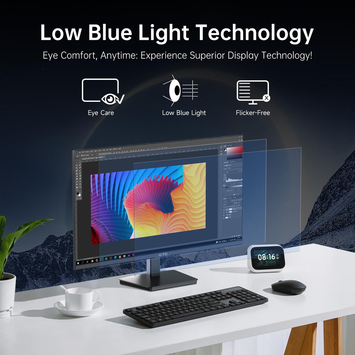 KTC 27-inch 4K IPS monitor color accuracy with DCI-P3 95% for creatives
