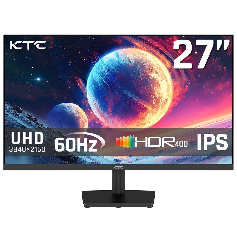 KTC 27-inch 4K IPS monitor front view shows crisp UHD detail for design work