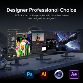KTC 27-inch 4K IPS monitor close-up of pixel-dense UHD imagery for designers