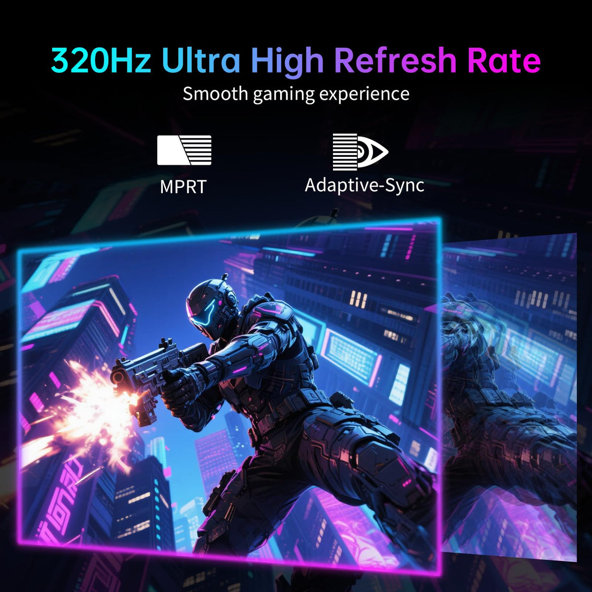 KTC 27-inch 4K mini-LED gaming monitor dual-mode UI for 4K 160 Hz and FHD 320 Hz.