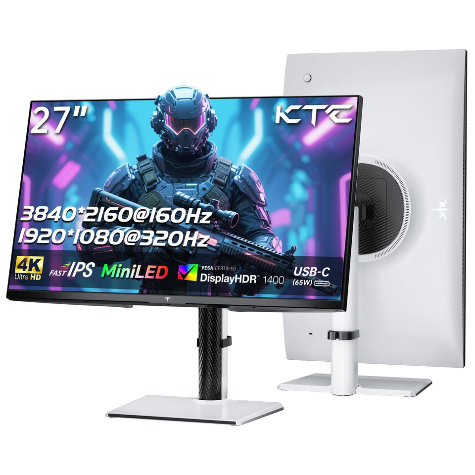 KTC 27-inch 4K mini-LED gaming monitor front view for immersive gameplay.