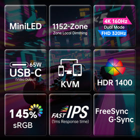 KTC 27-inch 4K mini-LED gaming monitor KVM usage for seamless streaming and gaming.