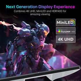 KTC 27-inch 4K mini-LED gaming monitor pivot and height adjust for comfort.