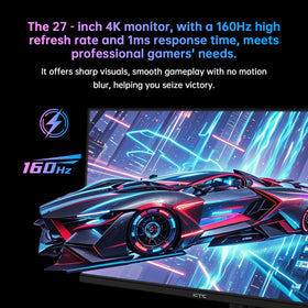 KTC 27-inch 4K monitor side profile highlighting slim design and ergonomic benefits