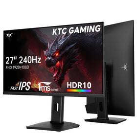 KTC 27-inch gaming monitor front view highlighting 240Hz smooth gameplay benefits