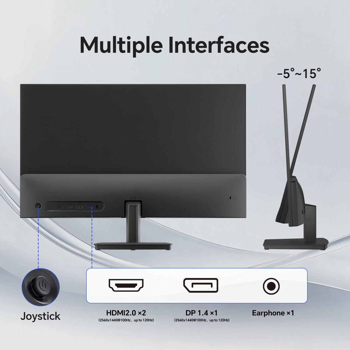 KTC monitor with joystick OSD control for easy navigation.