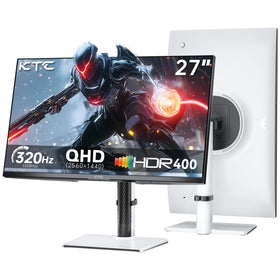 KTC 27-inch white gaming monitor with 320Hz OC for ultra-smooth gameplay.